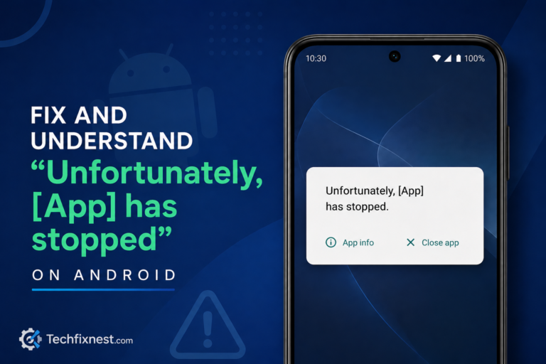 Unfortunately app has stopped error message on Android