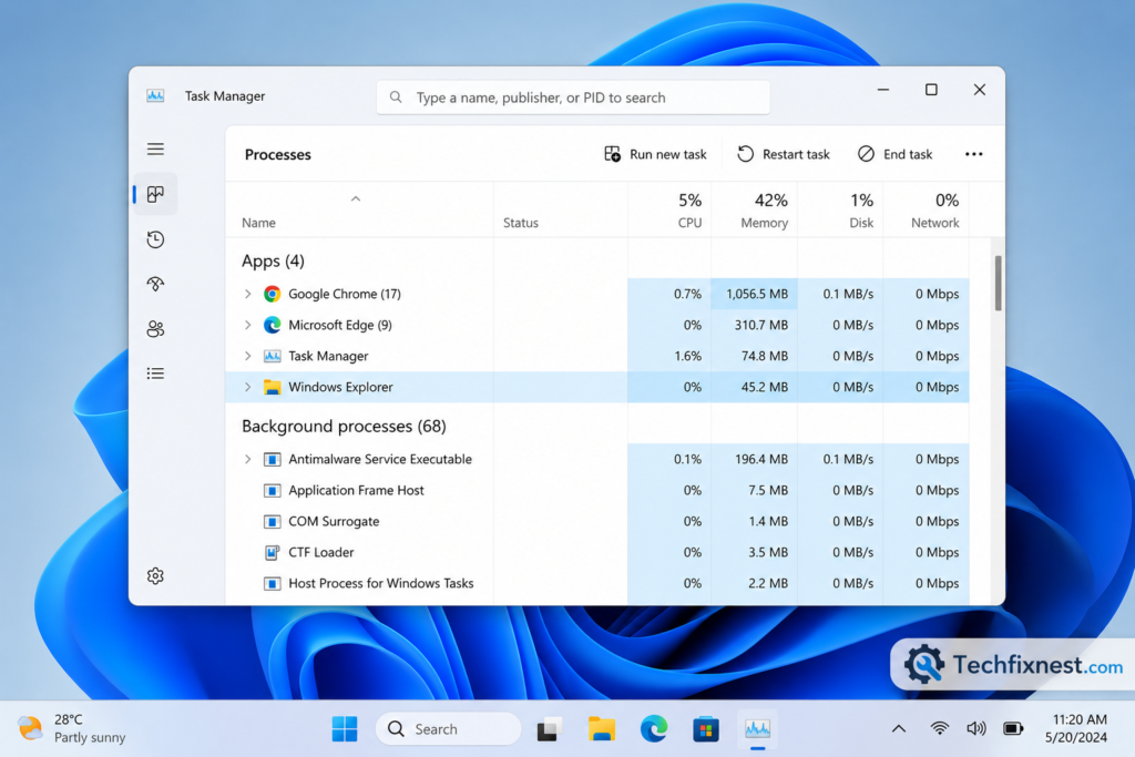 How to restart Windows Explorer in Task Manager