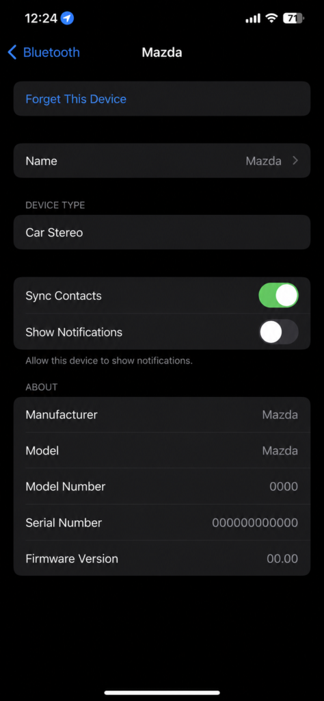 Forget This Device option for AirPods in iPhone Bluetooth settings