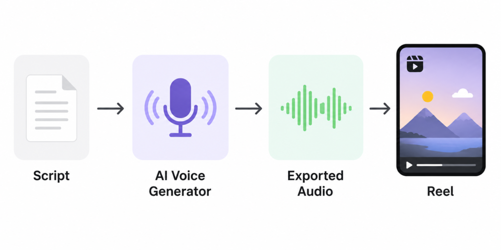How AI voice generators turn text into Reels narration