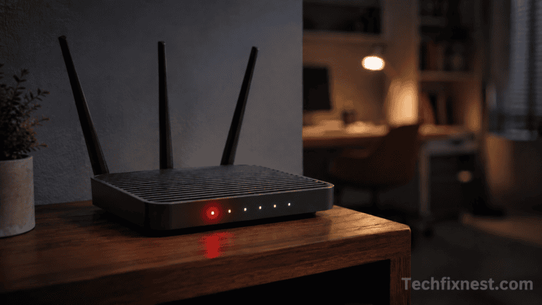 Router blinking red light indicating no internet connection