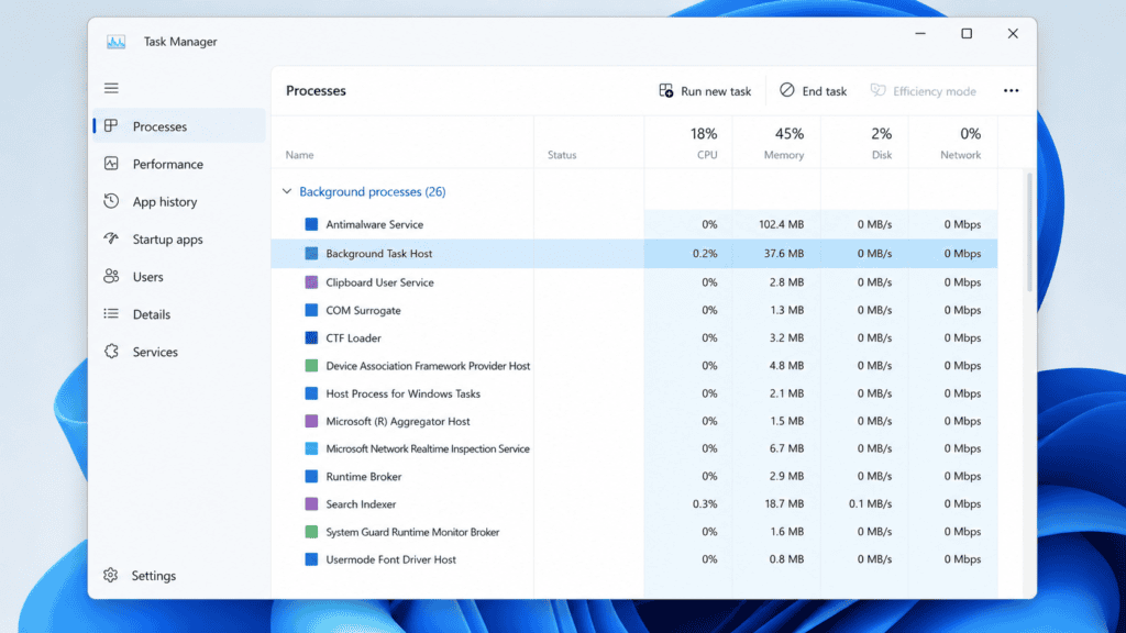 Restarting OneDrive process from Task Manager on Windows 11