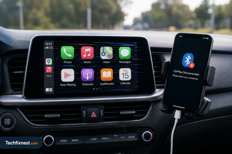 iPhone CarPlay disconnecting error on car dashboard screen after iOS 26 update